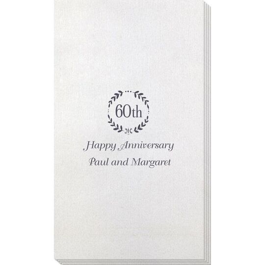 60th Wreath Bamboo Luxe Guest Towels