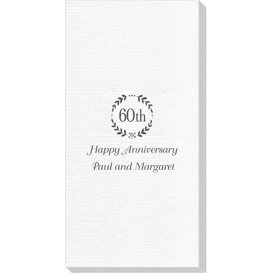 60th Wreath Deville Guest Towels