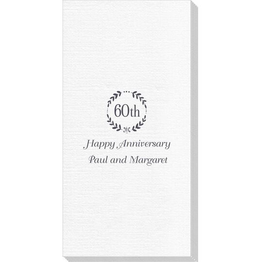 60th Wreath Deville Guest Towels