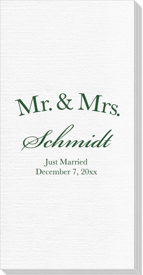 Mr  & Mrs Arched Deville Guest Towels