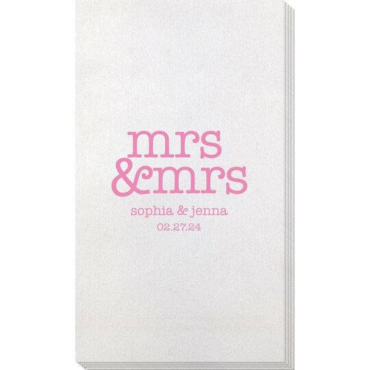 Stacked Happy Mrs & Mrs Bamboo Luxe Guest Towels