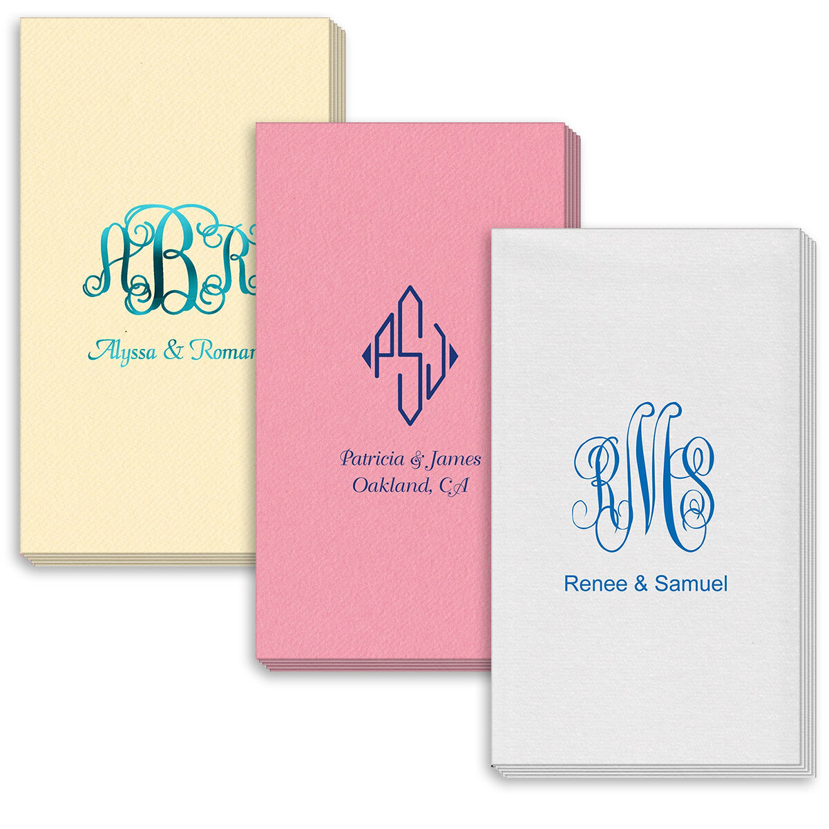 Monogram disposable hand towels hot sale