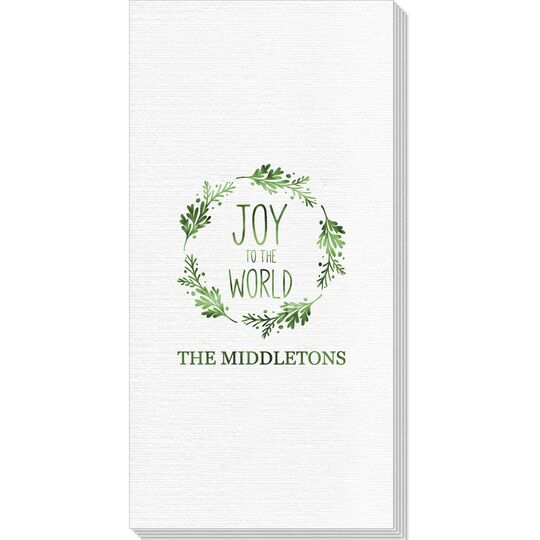 Joy to the World Wreath Deville Guest Towels