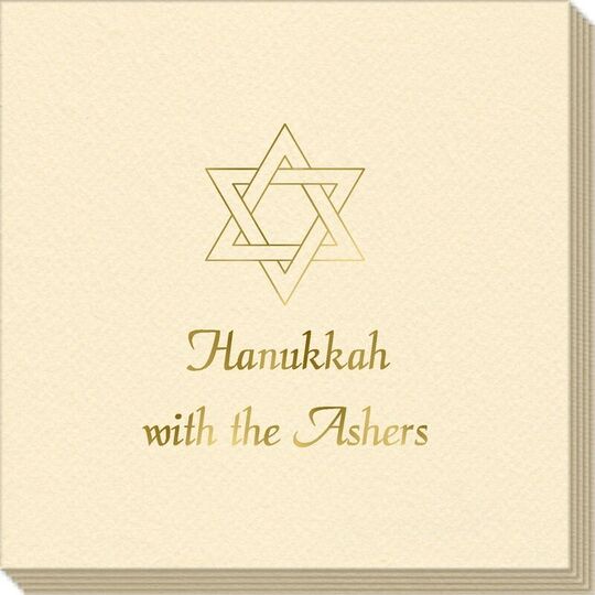 Interlocking Star of David Linen Like Napkins