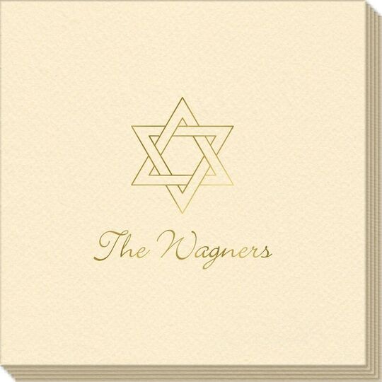 Interlocking Star of David Linen Like Napkins