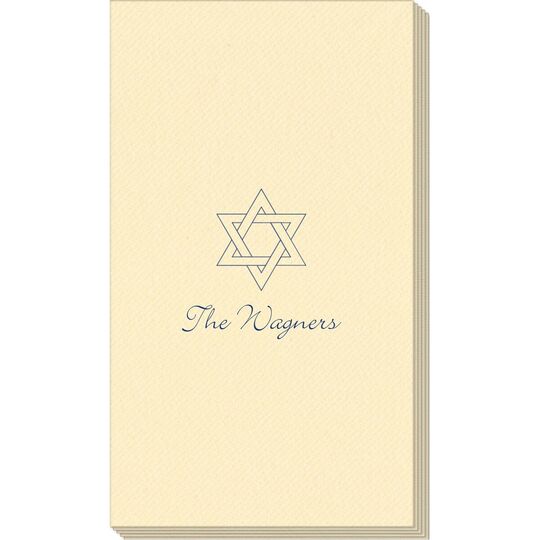 Interlocking Star of David Linen Like Guest Towels