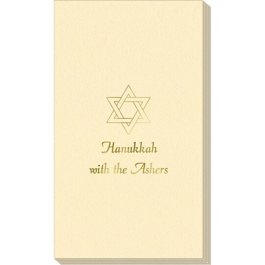 Interlocking Star of David Linen Like Guest Towels