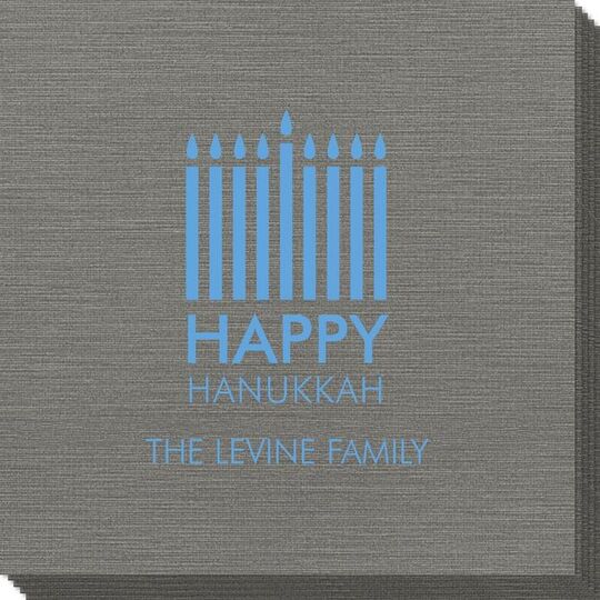 Modern Menorah Hanukkah Bamboo Luxe Napkins