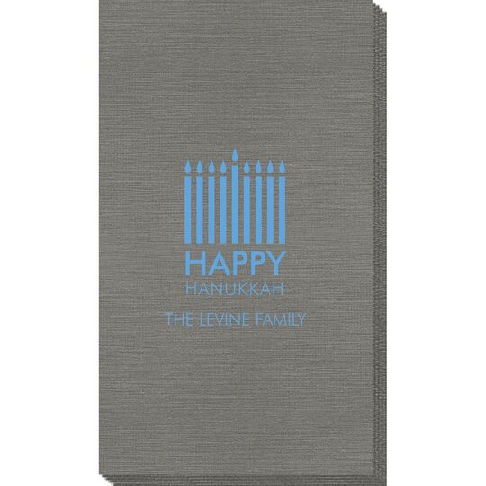 Modern Menorah Hanukkah Bamboo Luxe Guest Towels