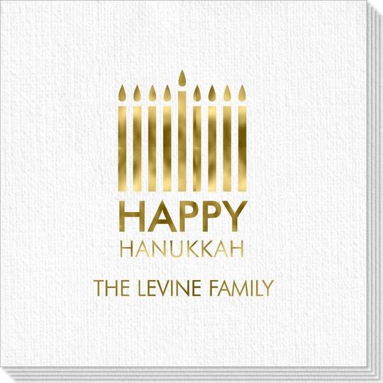 Modern Menorah Hanukkah Deville Napkins