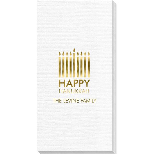 Modern Menorah Hanukkah Deville Guest Towels