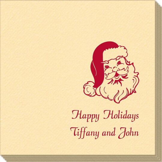 Happy Santa Claus Linen Like Napkins