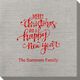 Hand Lettered Merry Christmas and Happy New Year Bamboo Luxe Napkins Image 1 of 2