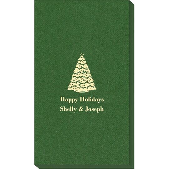 Christmas Tree Linen Like Guest Towels