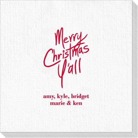 Fun Merry Christmas Y'all Deville Napkins
