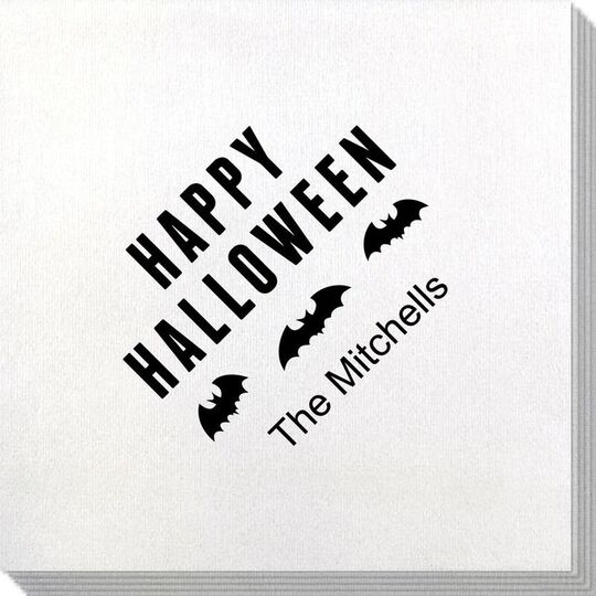 Happy Halloween Bats Bamboo Luxe Napkins