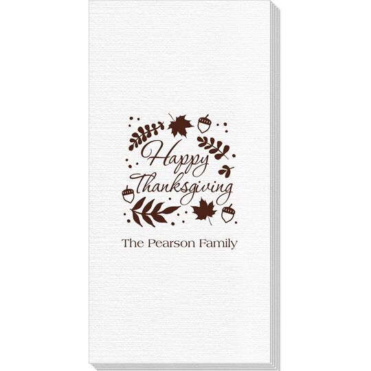 Happy Thanksgiving Autumn Deville Guest Towels