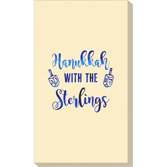 Hanukkah Dreidels Linen Like Guest Towels