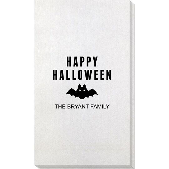 Happy Halloween Bat Bamboo Luxe Guest Towels