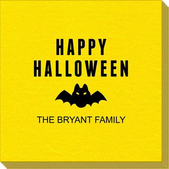 Happy Halloween Bat Linen Like Napkins