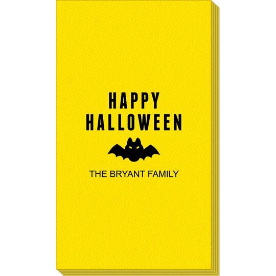 Happy Halloween Bat Linen Like Guest Towels