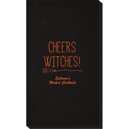 Cheers Witches Halloween Linen Like Guest Towels