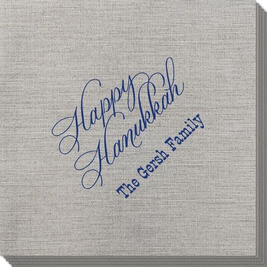 Elegant Happy Hanukkah Bamboo Luxe Napkins