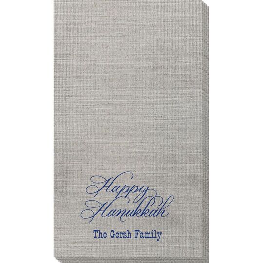 Elegant Happy Hanukkah Bamboo Luxe Guest Towels