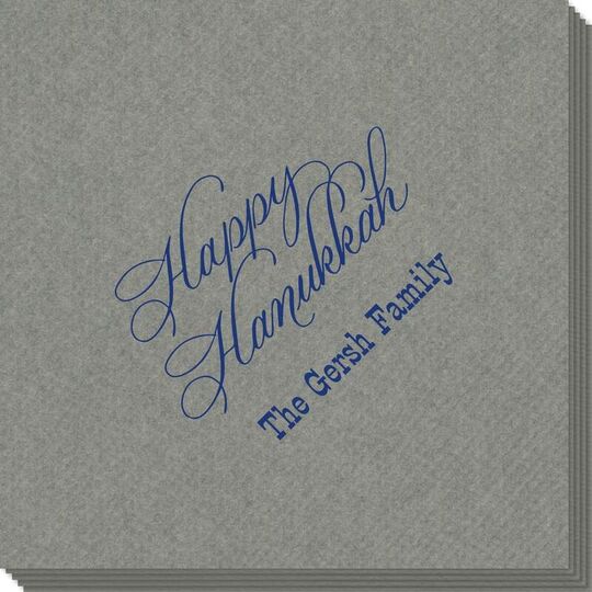 Elegant Happy Hanukkah Linen Like Napkins