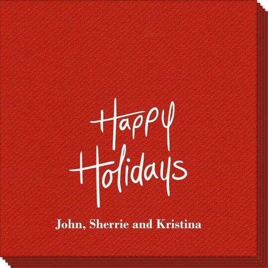 Fun Happy Holidays Linen Like Napkins