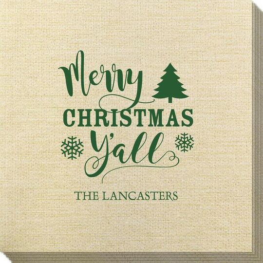 Merry Christmas Y'all Bamboo Luxe Napkins