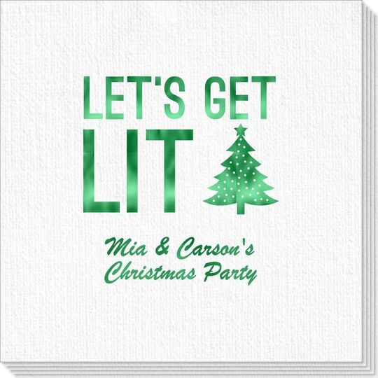 Let's Get Lit Christmas Tree Deville Napkins