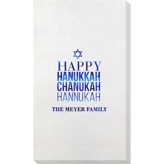 Hanukkah Chanukah Bamboo Luxe Guest Towels