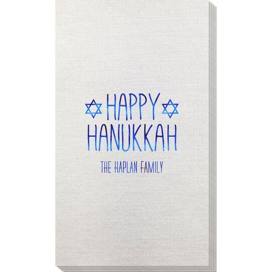 Hanukkah Jewish Stars Bamboo Luxe Guest Towels