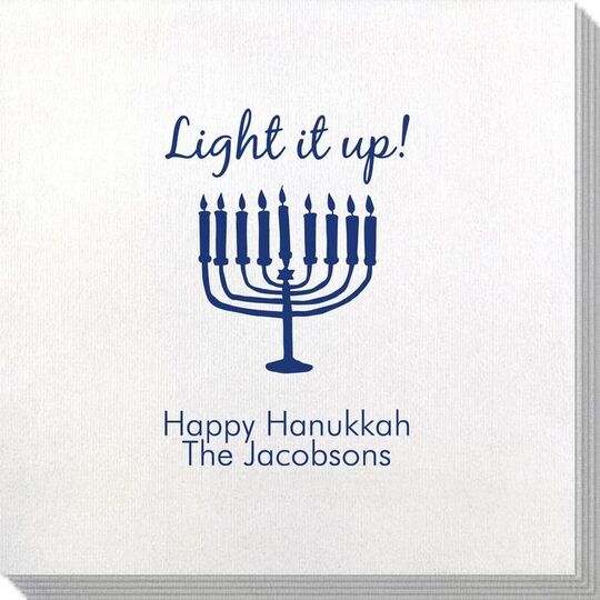 Light It Up Menorah Bamboo Luxe Napkins