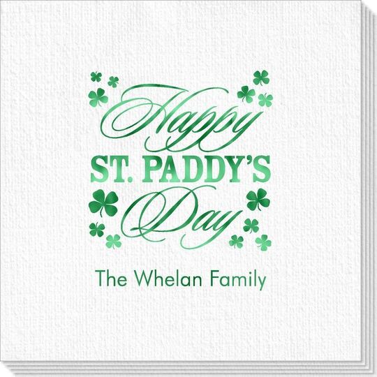 Happy St. Paddy's Day Clover Deville Napkins