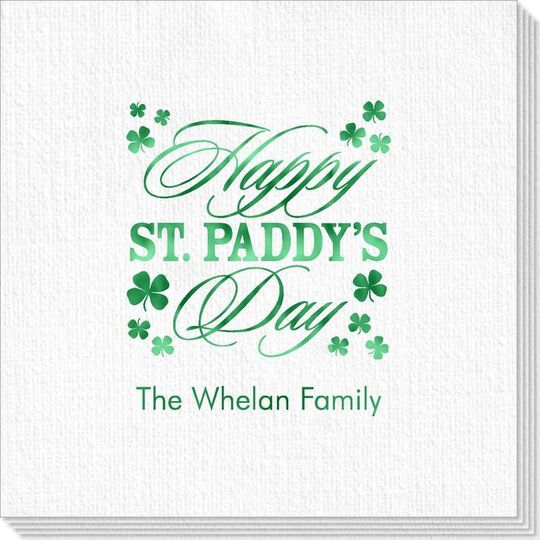 Happy St. Paddy's Day Clover Deville Napkins