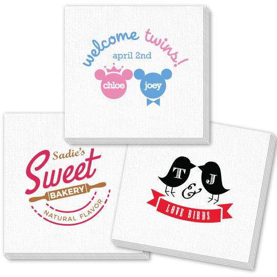 Custom Deville Napkins with Your 2-Color Logo