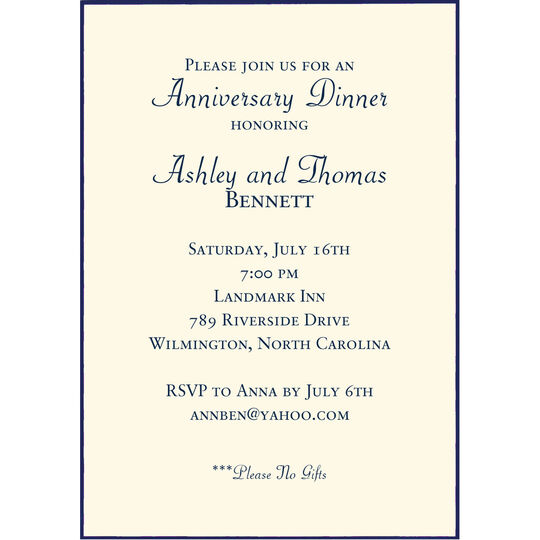 West Coast Navy Border Invitations