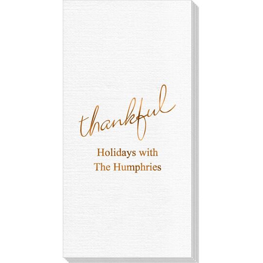 Expressive Script Thankful Deville Guest Towels