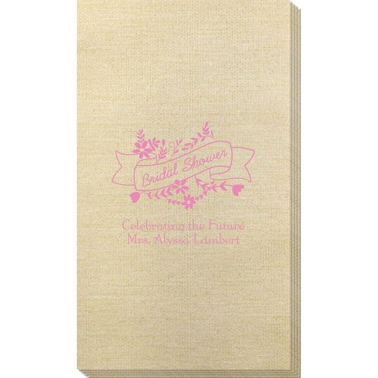 Bridal Shower Ribbon Bamboo Luxe Guest Towels