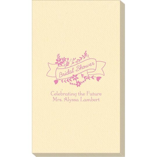 Bridal Shower Ribbon Linen Like Guest Towels