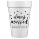 Confetti Dots Almost Married Styrofoam Party Cups Image 1 of 3
