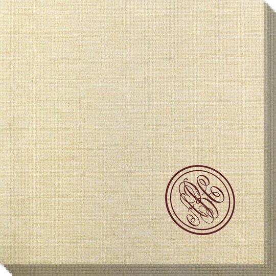 Petite Double Circle Monogram Bamboo Luxe Napkins