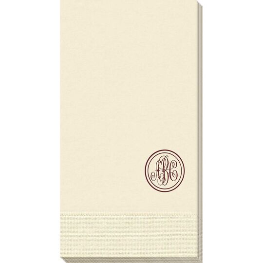 Petite Double Circle Monogram Guest Towels