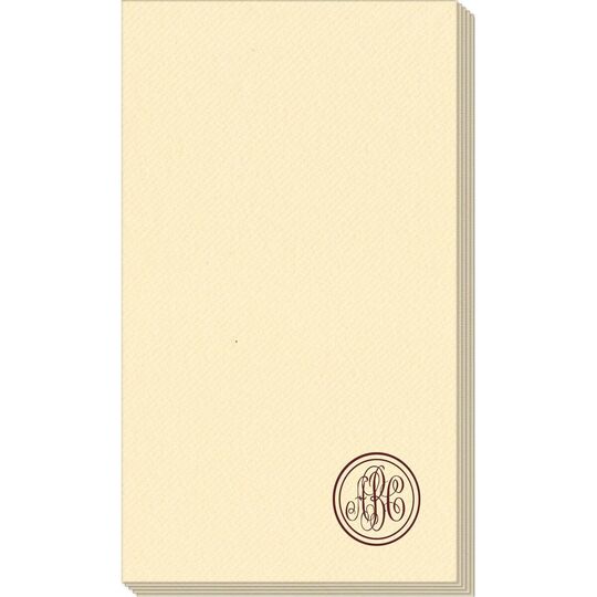 Petite Double Circle Monogram Linen Like Guest Towels