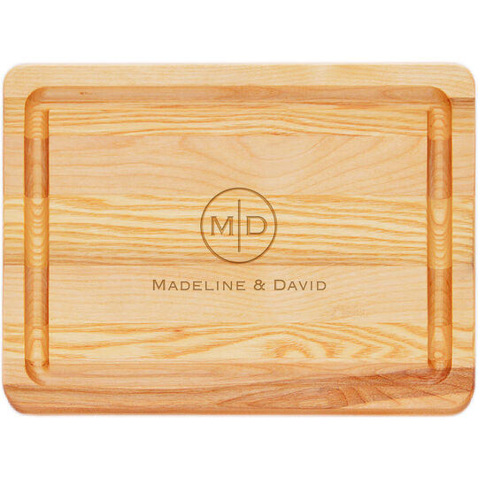 Circle Initials Small 10-inch Master Wood Bar Board