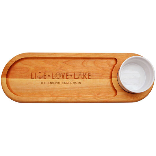 Live Love Lake Dip & Serve 21-inch Wood Board