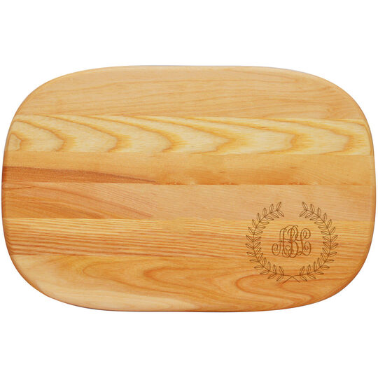 Renaissance Monogram Wreath Medium 15-inch Cutting Board