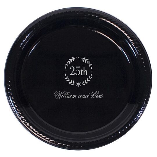 25th Wreath Plastic Plates